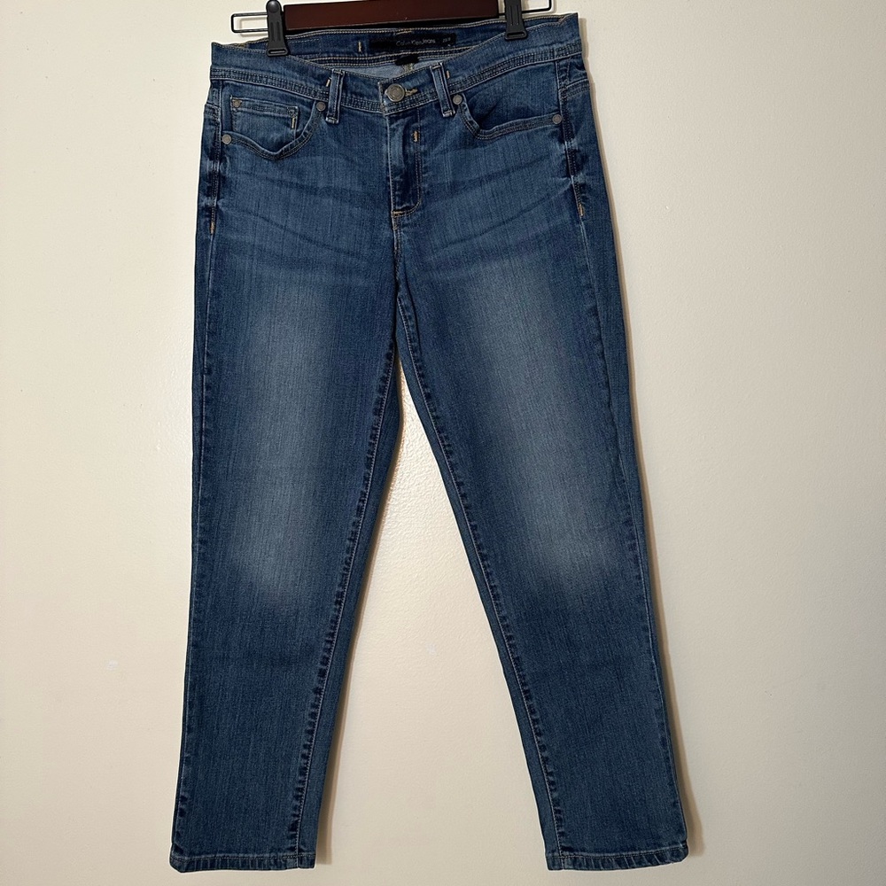 Calvin Klein Jeans Skinny Crop Medium Wash Mid Rise 5 Pocket Jeans, Size 29/8